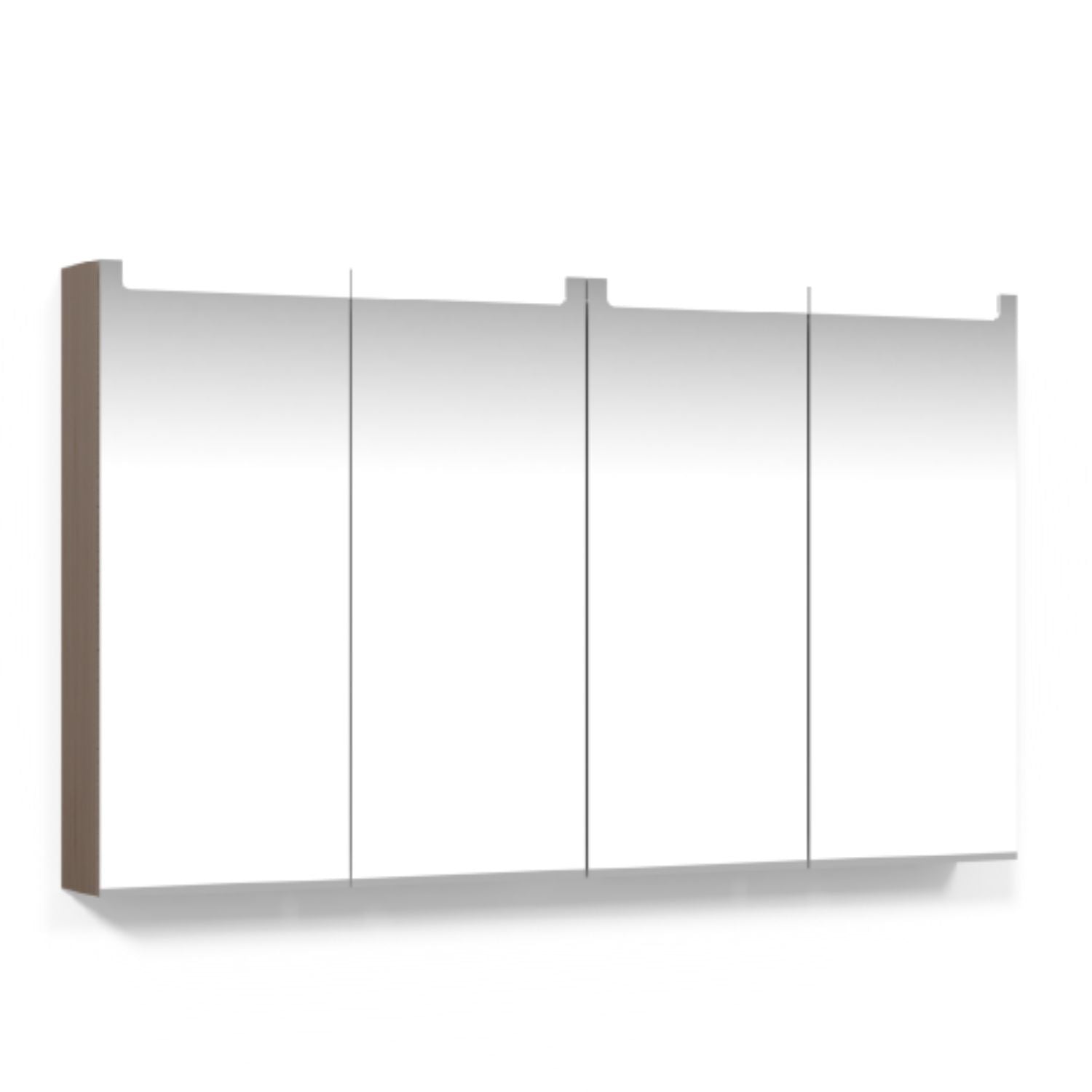 Macro Design CROWN Speilskap Innfelt belysning med 4 dør Brun ask / 120cm Macro Design Speilskap GRO-FCS120BBIF