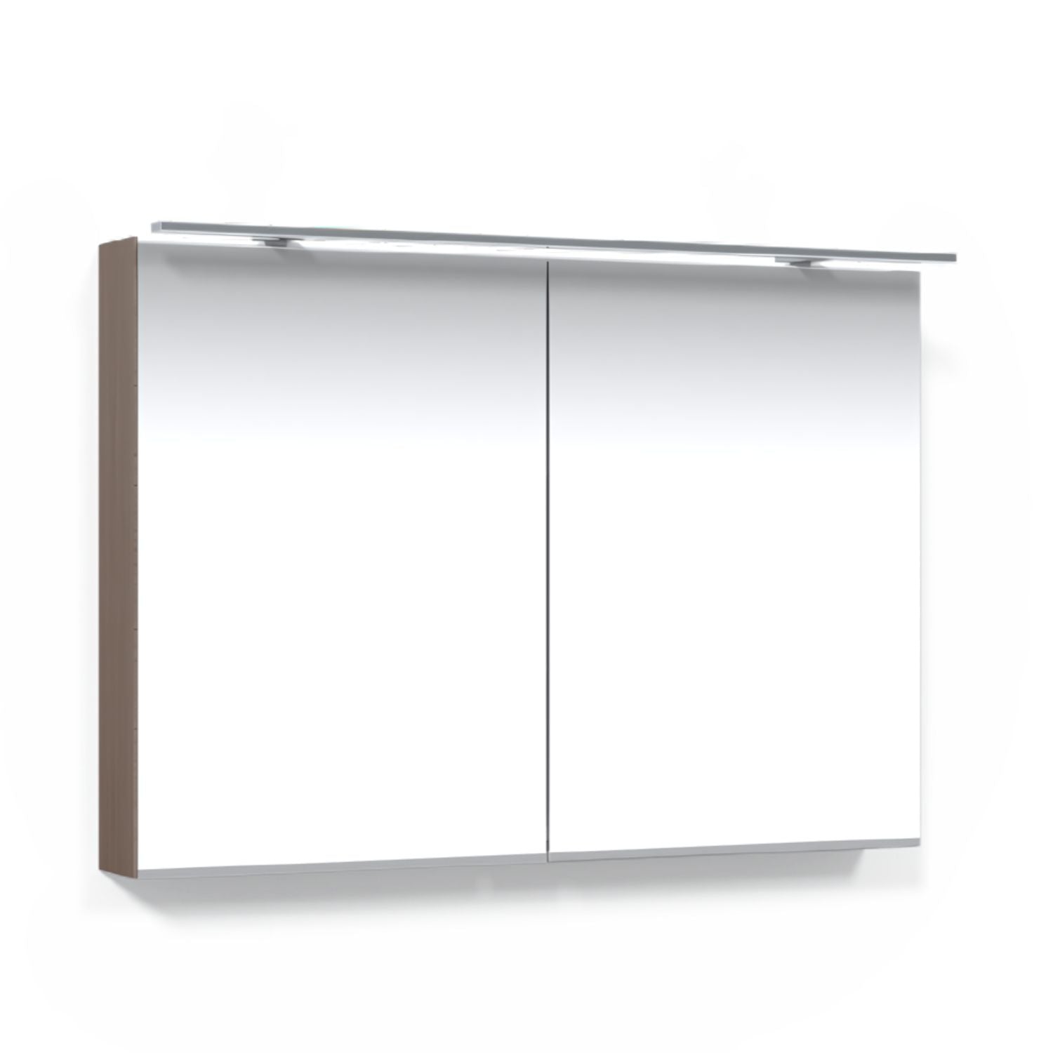 Macro Design CROWN Speilskap Rampe-belysning med 2 dør Brun ask / 100cm Macro Design Speilskap GRO-FCS100BBRL