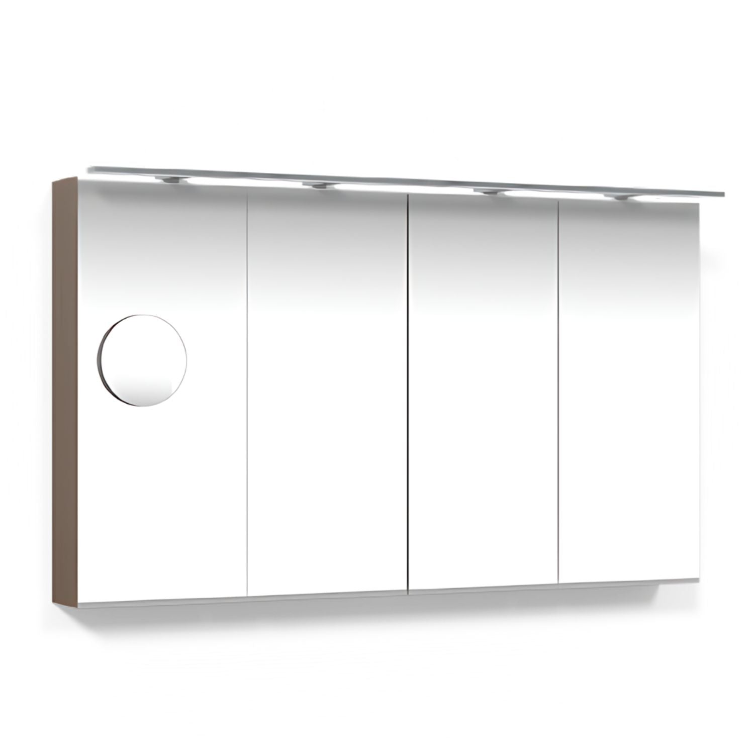 Macro Design CROWN Speilskap Rampe-belysning med forstørrelsesspeil Brun ask / 120cm Macro Design Speilskap GRO-FCS120BBRLF