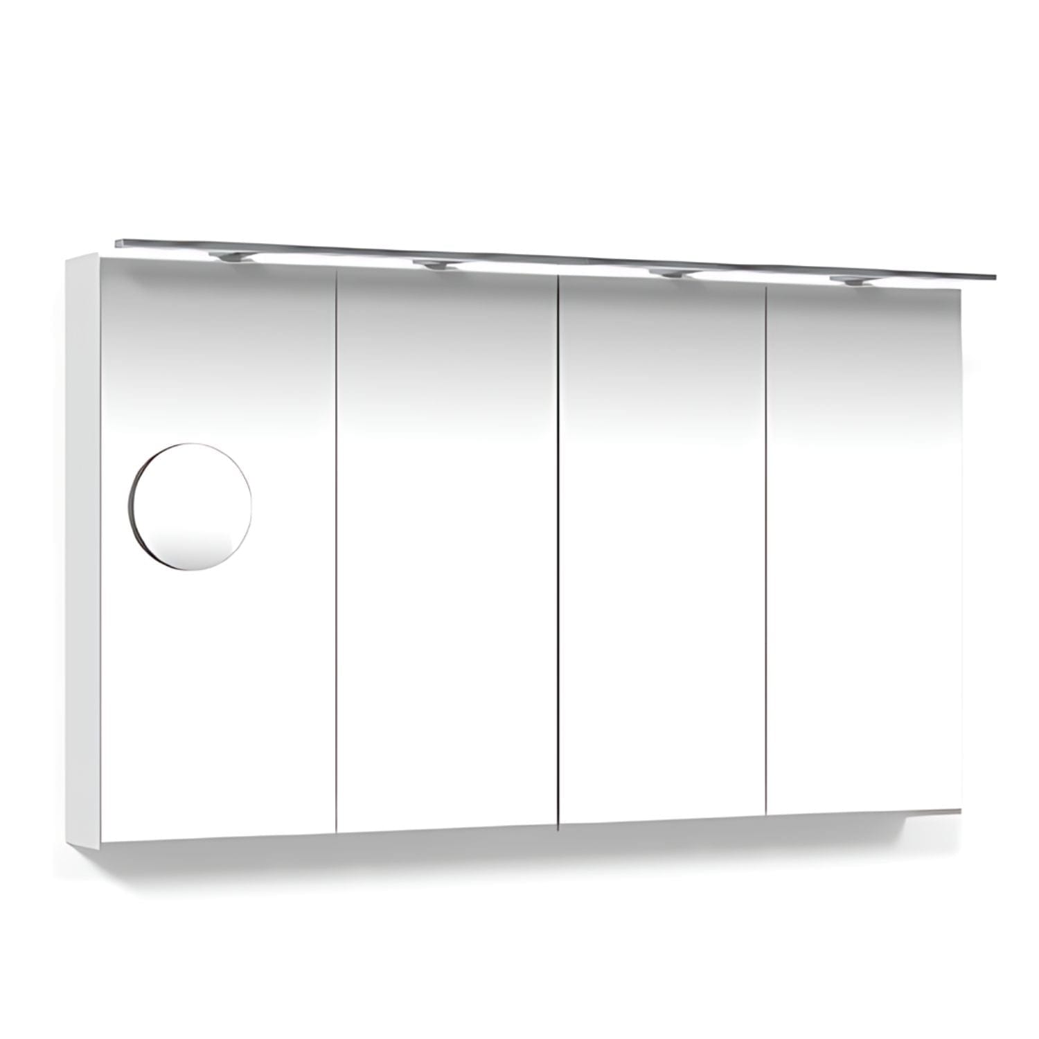 Macro Design CROWN Speilskap Rampe-belysning med forstørrelsesspeil Hvit matt / 120cm Macro Design Speilskap GRO-FCS120VBRLF