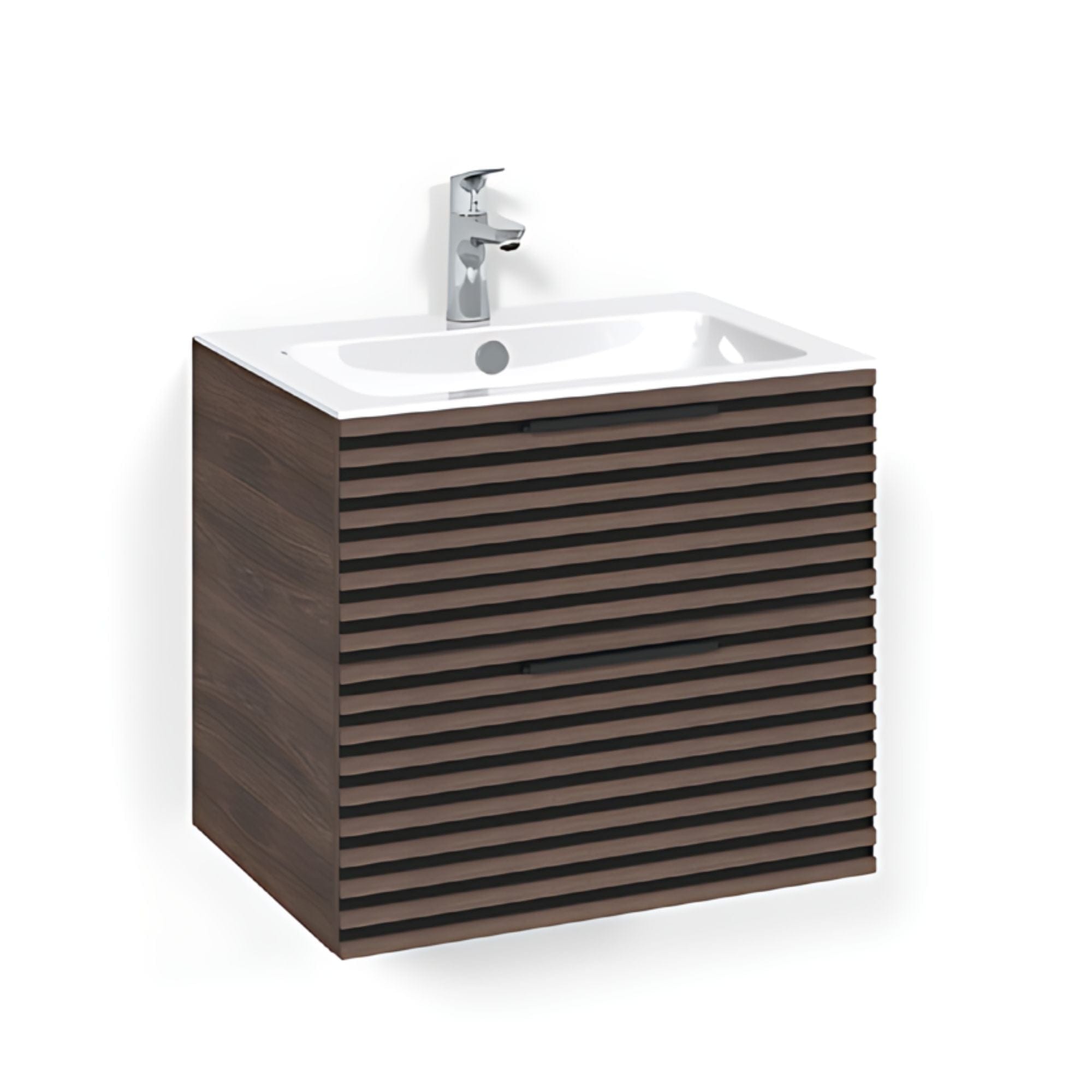 Macro Design CROWN Stripe Servantskap 2 skuff - med LIGHT servant Brun ask / 60cm / Light 8 Macro Design Servantskap