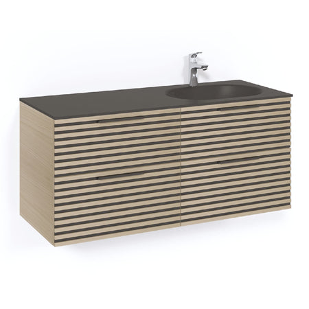 Macro Design CROWN Stripe Servantskap 4-skuff med Venstre Glasservant 120cm