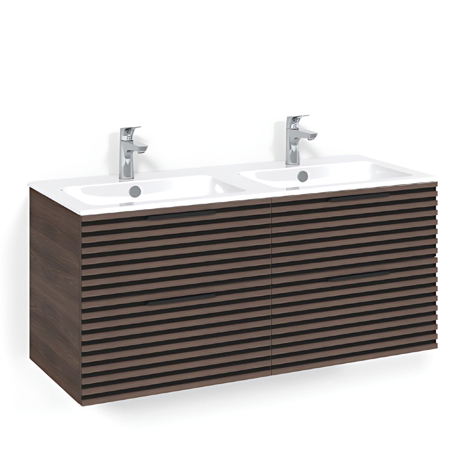 Macro Design CROWN Stripe Servantskap skuff - med LIGHT 14 servant 120cm dobbel Eik / Stripe Macro Design Møbelpakke bad BUN-FSK120BZL14