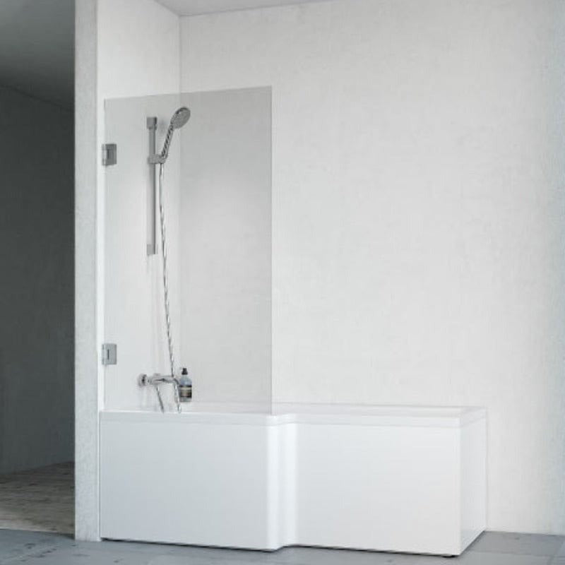 Macro Design Divine Badekar med Grace Dusjvegger Venstre Svart Matt / 83x83cm Knott Klart Glass Firkantet badekar