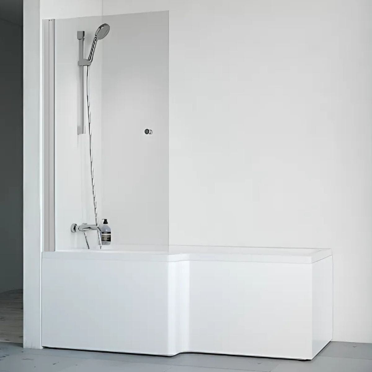 Macro Design Divine Badekar med Spirit Dusjvegger Matt aluminium / 80cm / Venstre Macro Design Badekarvegg BUN-DSBADVS80NKKL