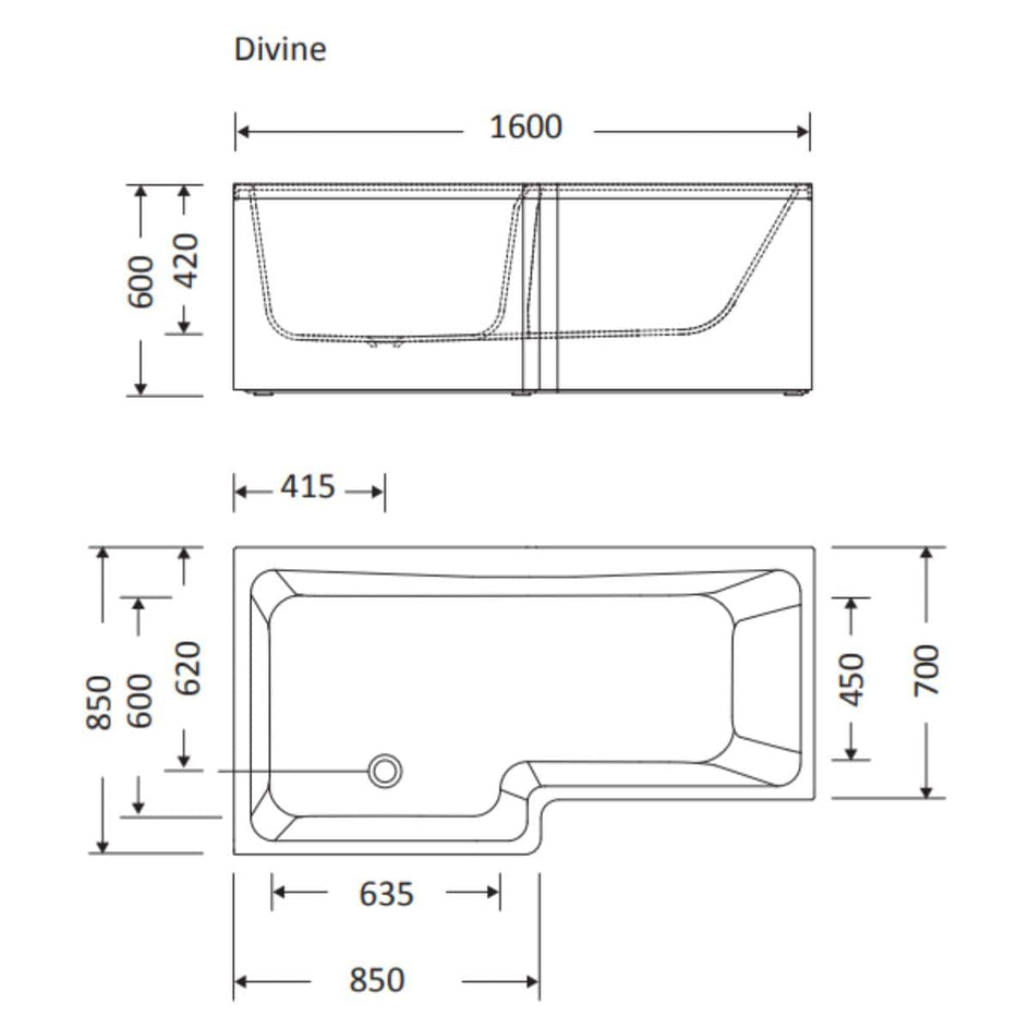 Macro Design Divine Gavel Badekar 160x85x70 Macro Design Frittstående badekar