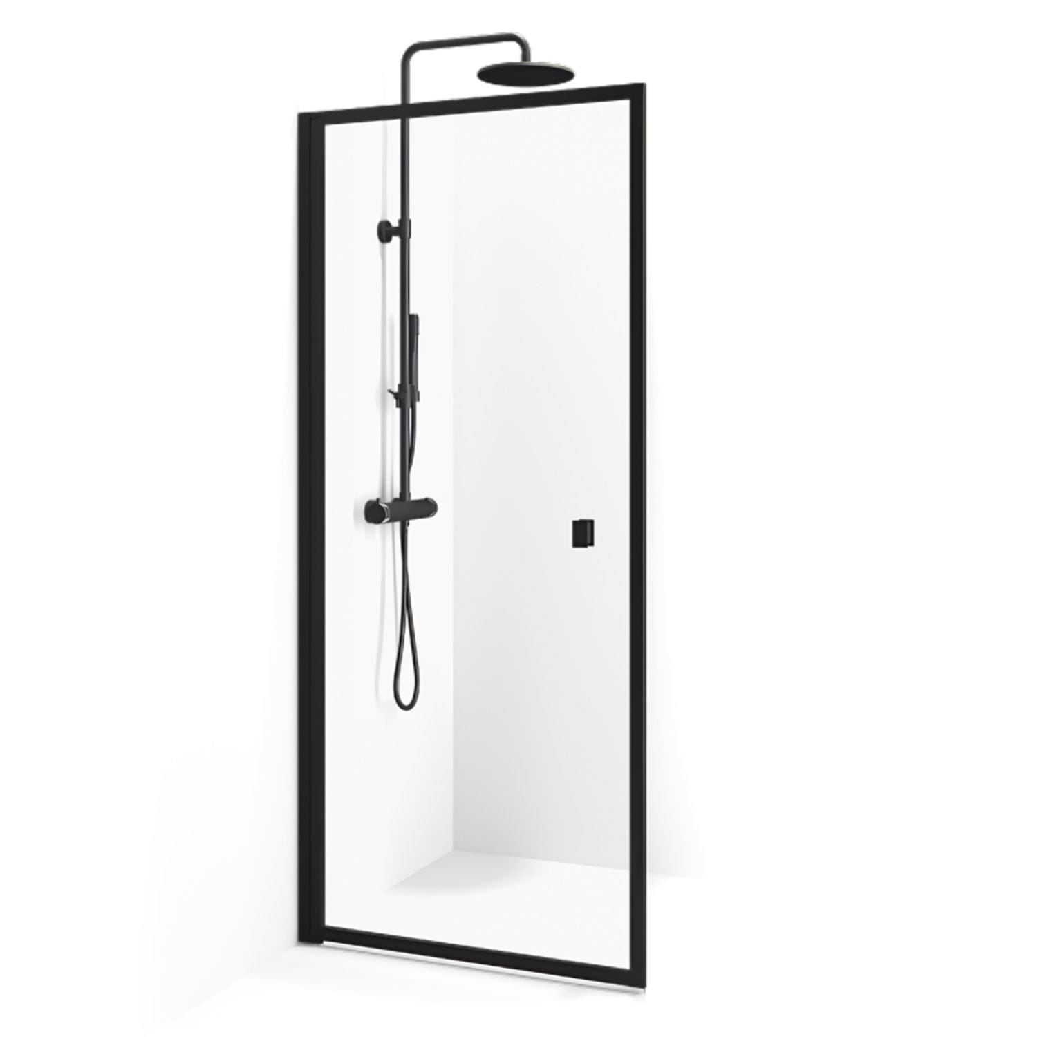 Macro Design Empire Dusjdør Svart matt / 78cm / Klart glass Macro Design Dusjdør BUN-DESKD78SKL