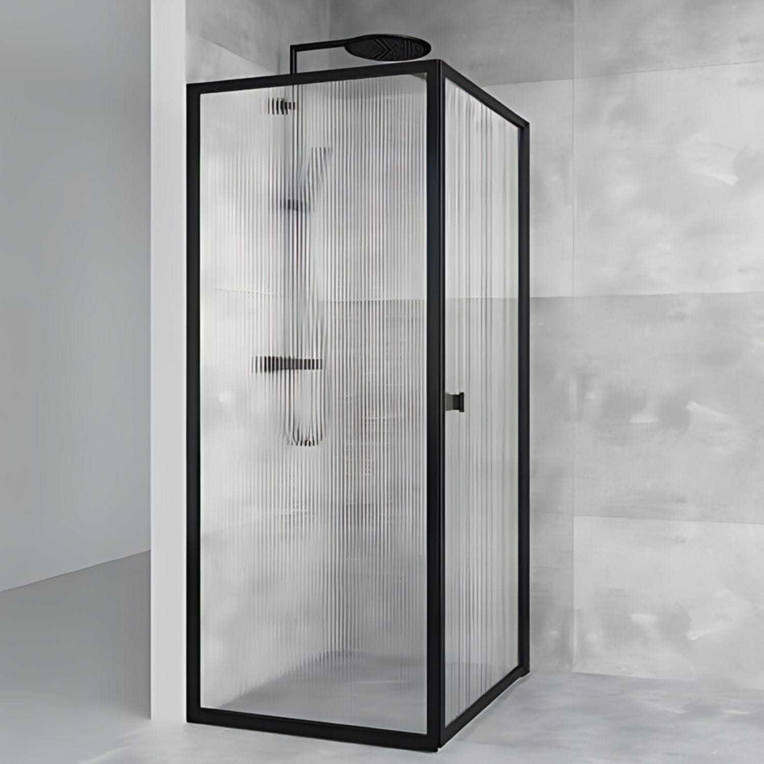 Macro Design Empire Swing Dusjhjørne - med Svart matt profil Svart matt / 125x89cm / Briljant linjeglass Macro Design Dusjhjørne BUN-DESW1290SLI