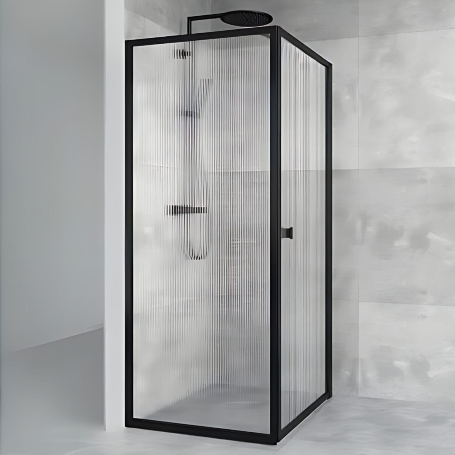 Macro Design Empire Swing Dusjhjørne - med Svart matt profil Svart matt / 79x79cm / Briljant linjeglass Macro Design Dusjhjørne BUN-DESW8080SLI