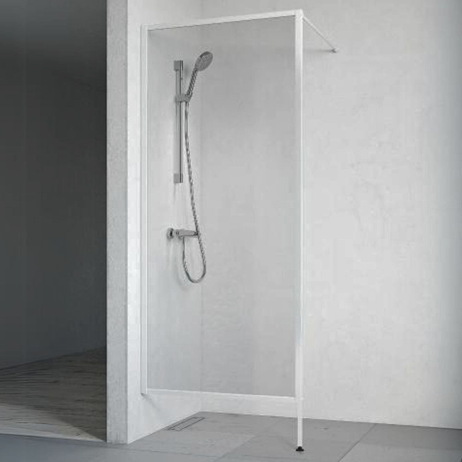 Macro Design FLOW Dusj Skjermvegg Fast Matt aluminium / 65cm / Klart glass Macro Design Dusjvegg GRO-MSKTN065KLN