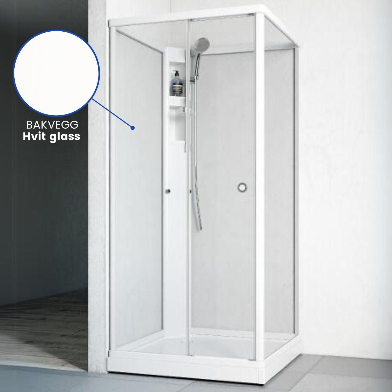 Macro Design FLOW Front Dusjkabinett Hvit / 81x81cm / Hvit glass Macro Design Dusjkabinett BUN-DKFFUB88VKLV