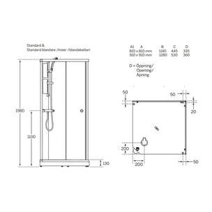 Macro Design FLOW Front Dusjkabinett Standard