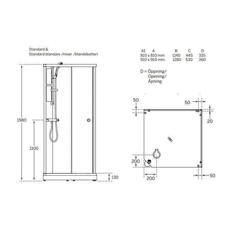 Macro Design FLOW Front Dusjkabinett Standard