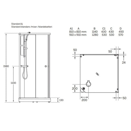 Macro Design FLOW Rett Dusjkabinett Standard Ice