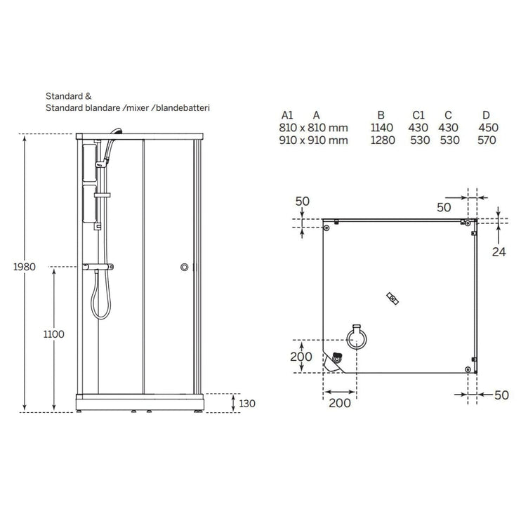 Macro Design FLOW Rett Dusjkabinett