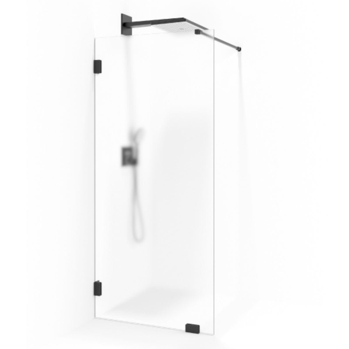 Macro Design Grace Dusj Skjermvegg Fast B70-100cm Briljant Ice / Svart matt / 70cm Macro Design Dusjvegg BUN-DSLVMS70IC