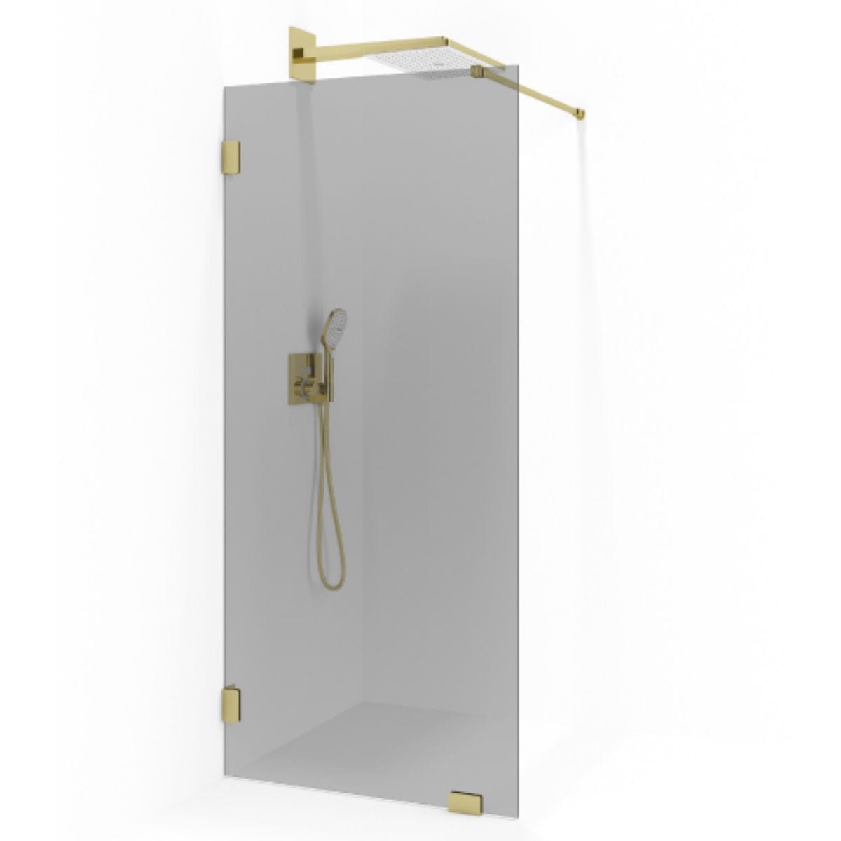 Macro Design Grace Dusj Skjermvegg Fast B70-100cm Tonet / Gull / 70cm Macro Design Dusjvegg GRO-DSLVD70TO