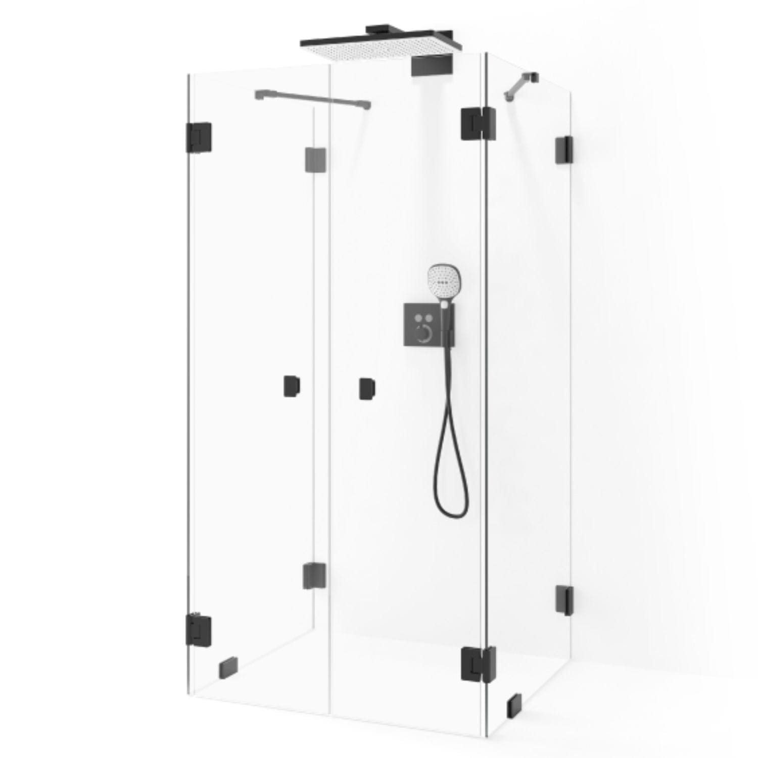 Macro Design Grace Dusj Spesial 13 Svart matt / Briljant glass Macro Design Dusjnisje GRO-DSL13MSKLSPC