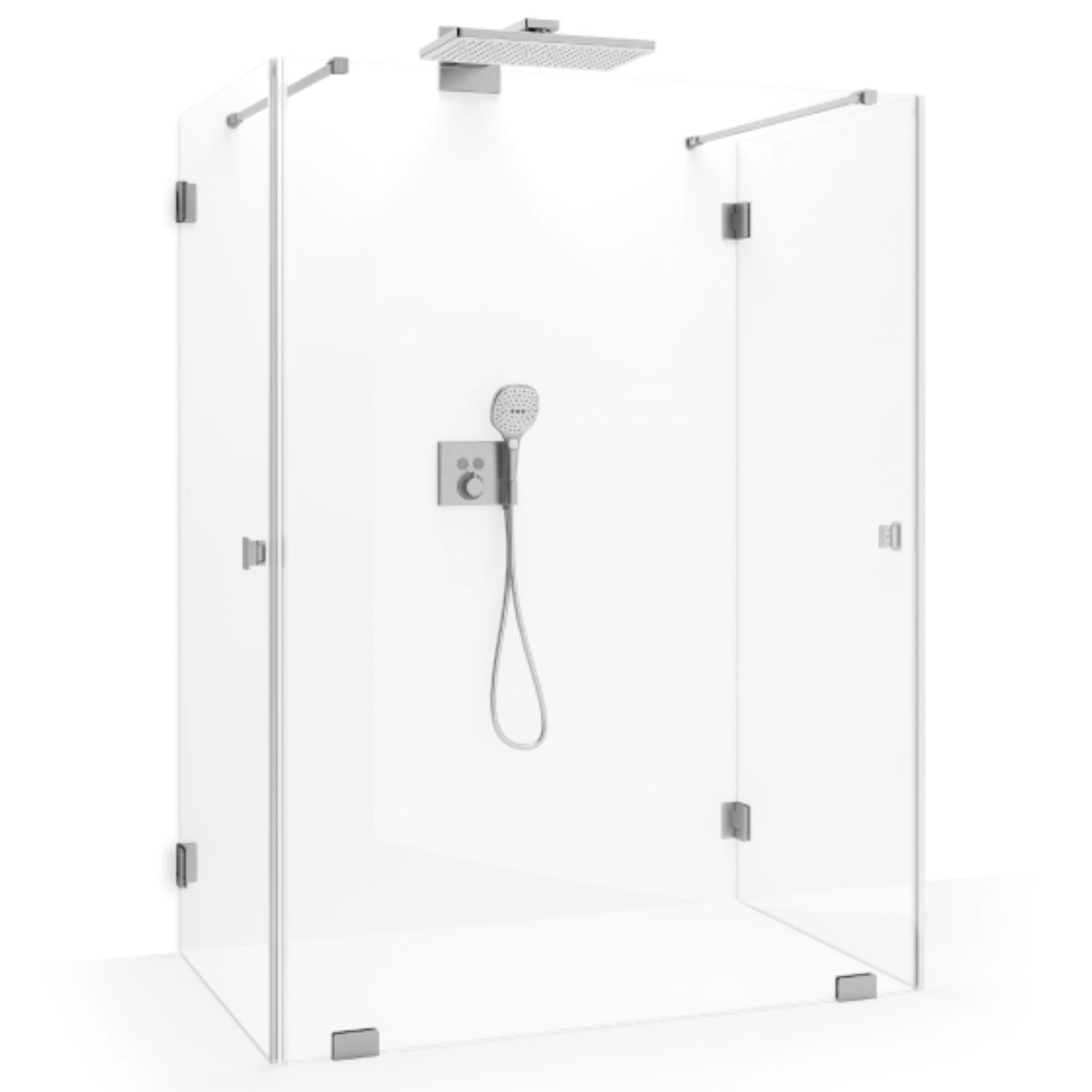 Macro Design Grace Dusj Spesial 4 Børstet / Briljant glass Macro Design Dusjvegg GRO-DSL4BOKLSPC