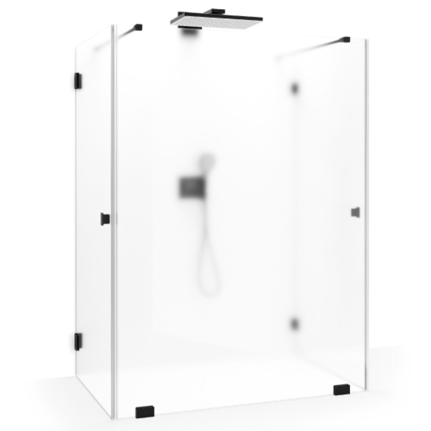 Macro Design Grace Dusj Spesial 4 Svart matt / Briljant ice glass Macro Design Dusjvegg GRO-DSL4MSICSPC