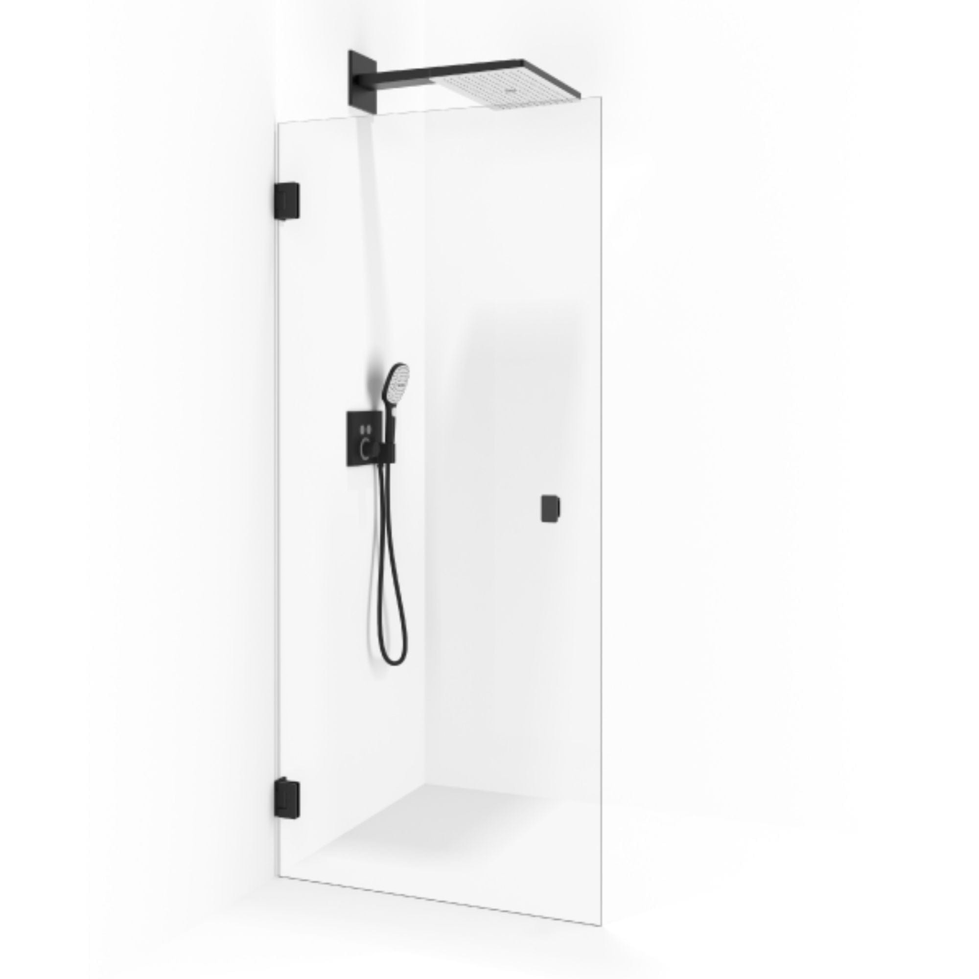 Macro Design Grace Dusjdør Rett B70-100cm Svart matt / 70cm / Klart glass Macro Design Dusjdør BUN-DSLFIMS70KLF