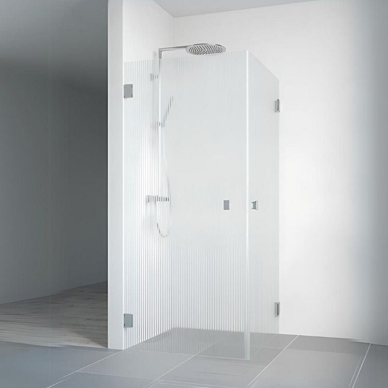 Macro Design Grace Dusjhjørne Rett Krom / 70x80cm Briljant Linjeglass