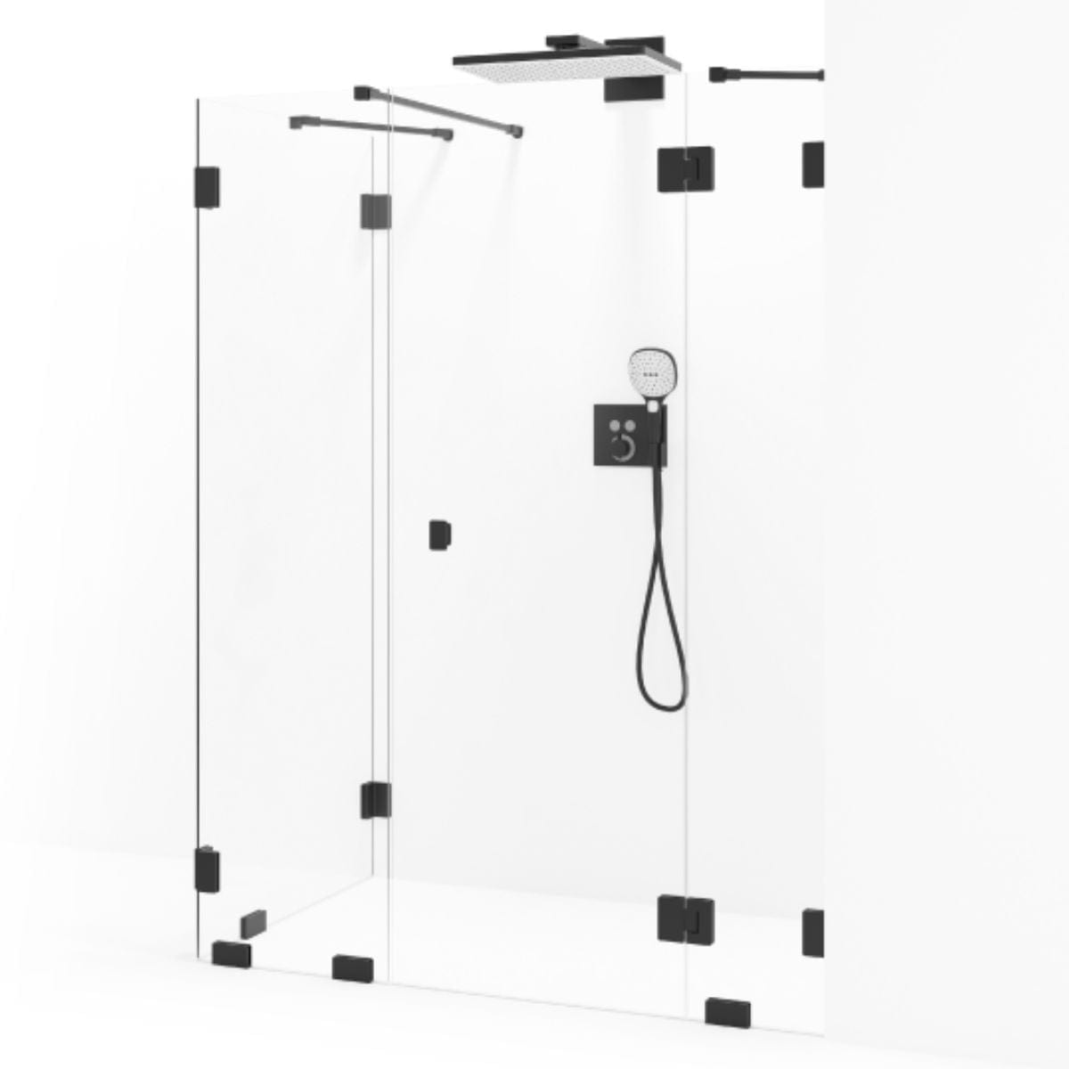 Macro Design Grace Dusjhjørne Spesial 12 Svart matt / Briljant glass Macro Design Dusjhjørne GRO-DSL12MSKLSPC