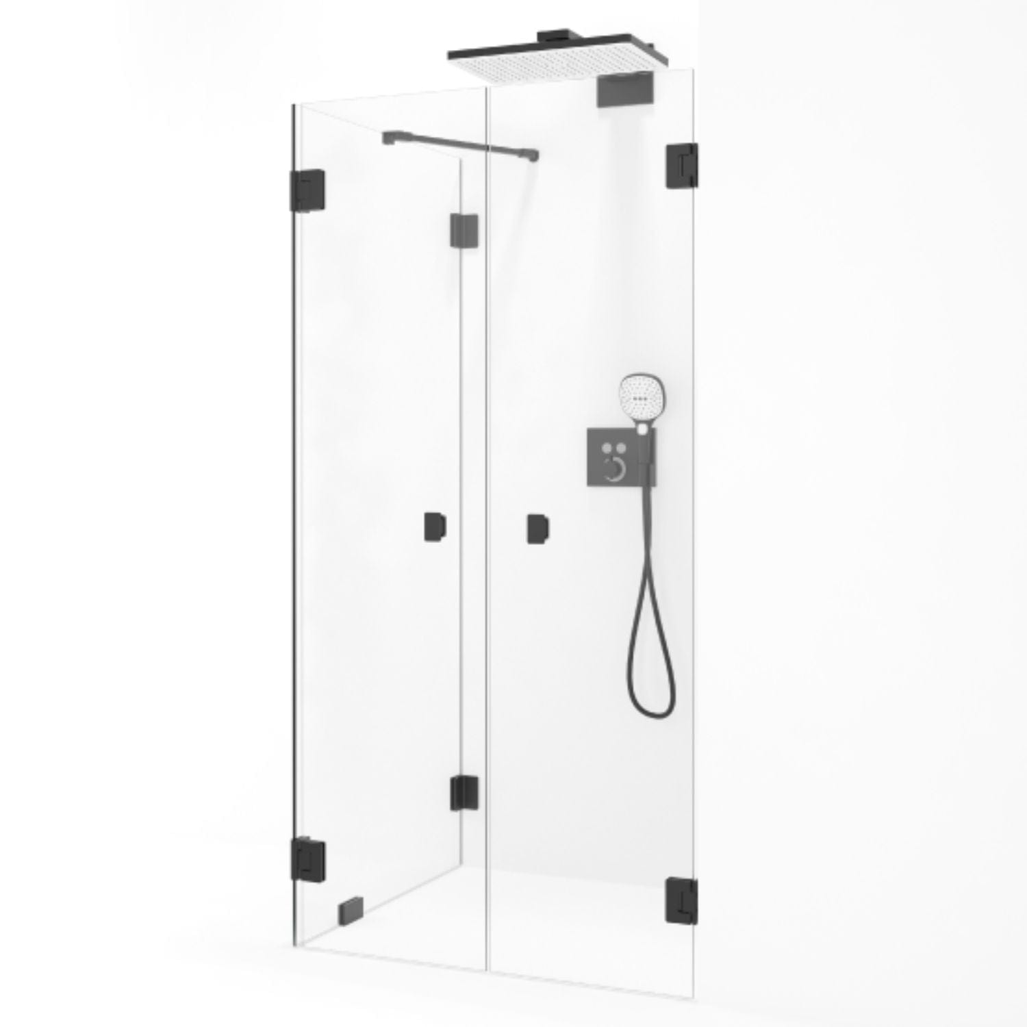 Macro Design Grace Dusjhjørne Spesial 15 Svart matt / Briljant glass Macro Design Dusjhjørne GRO-DSL15MSKLSPC