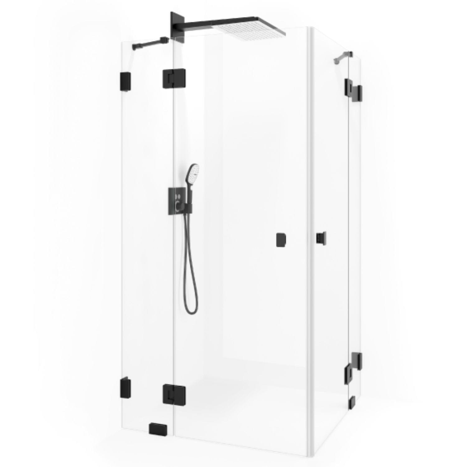 Macro Design Grace Dusjhjørne Spesial 2 Svart matt / Briljant glass Macro Design Dusjhjørne GRO-DSL2MSKLSPC