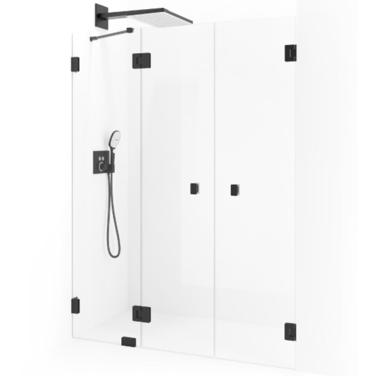 Macro Design Grace Nisjedusj Spesial 5 Svart matt / Briljant glass Macro Design Dusjvegg GRO-DSL5MSKLSPC