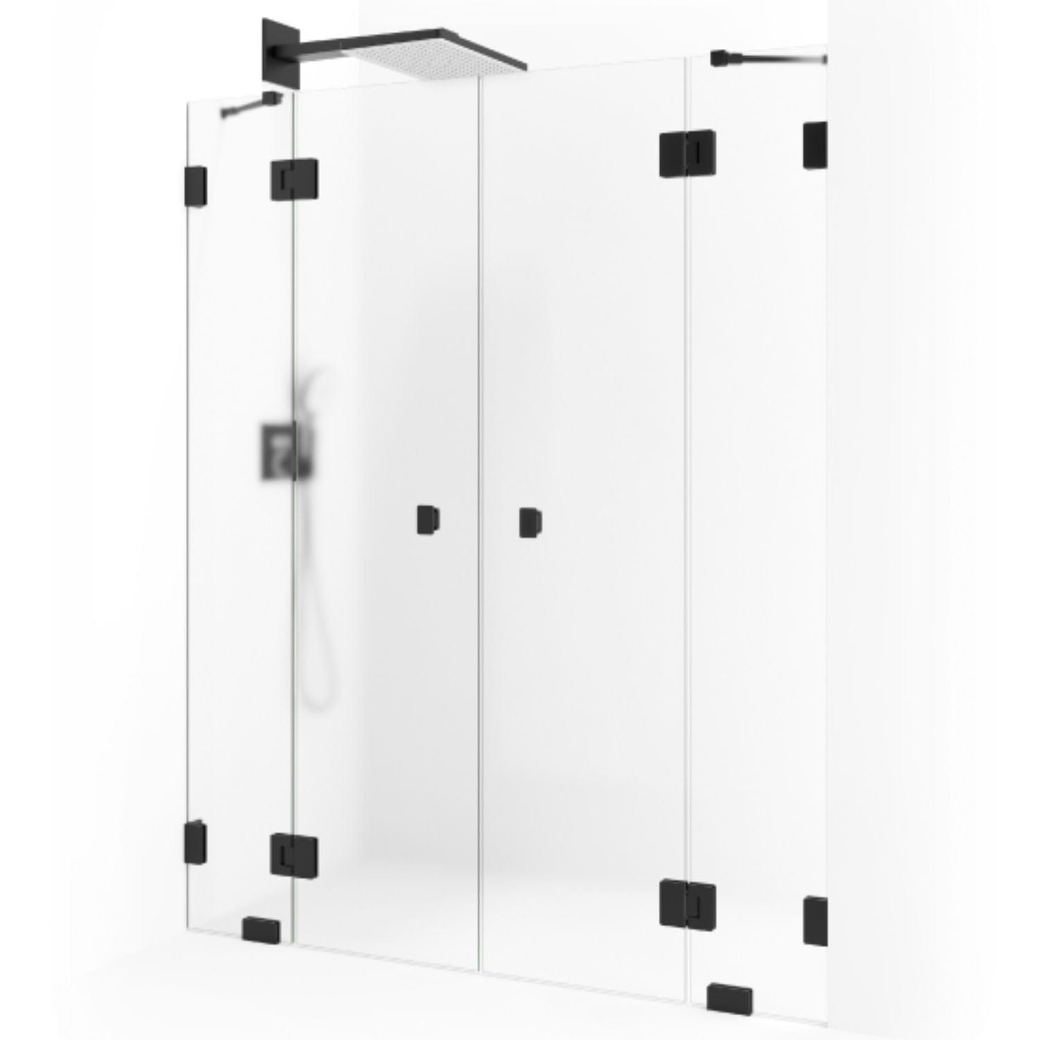 Macro Design Grace Nisjedusj Spesial 6 Svart matt / Briljant ice glass Macro Design Dusjvegg GRO-DSL6MSICSPC