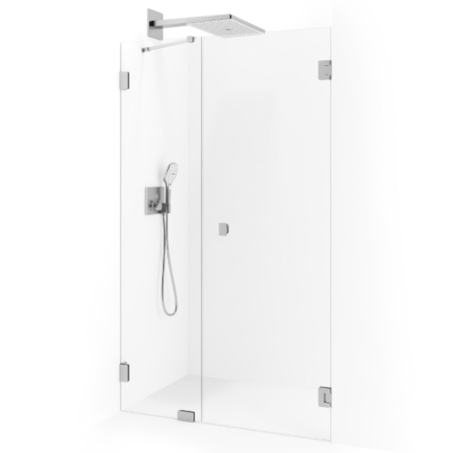 Macro Design Grace Nisjedusj Spesial 7 Børstet / Briljant glass Macro Design Dusjvegg GRO-DSL7BOKLSPC