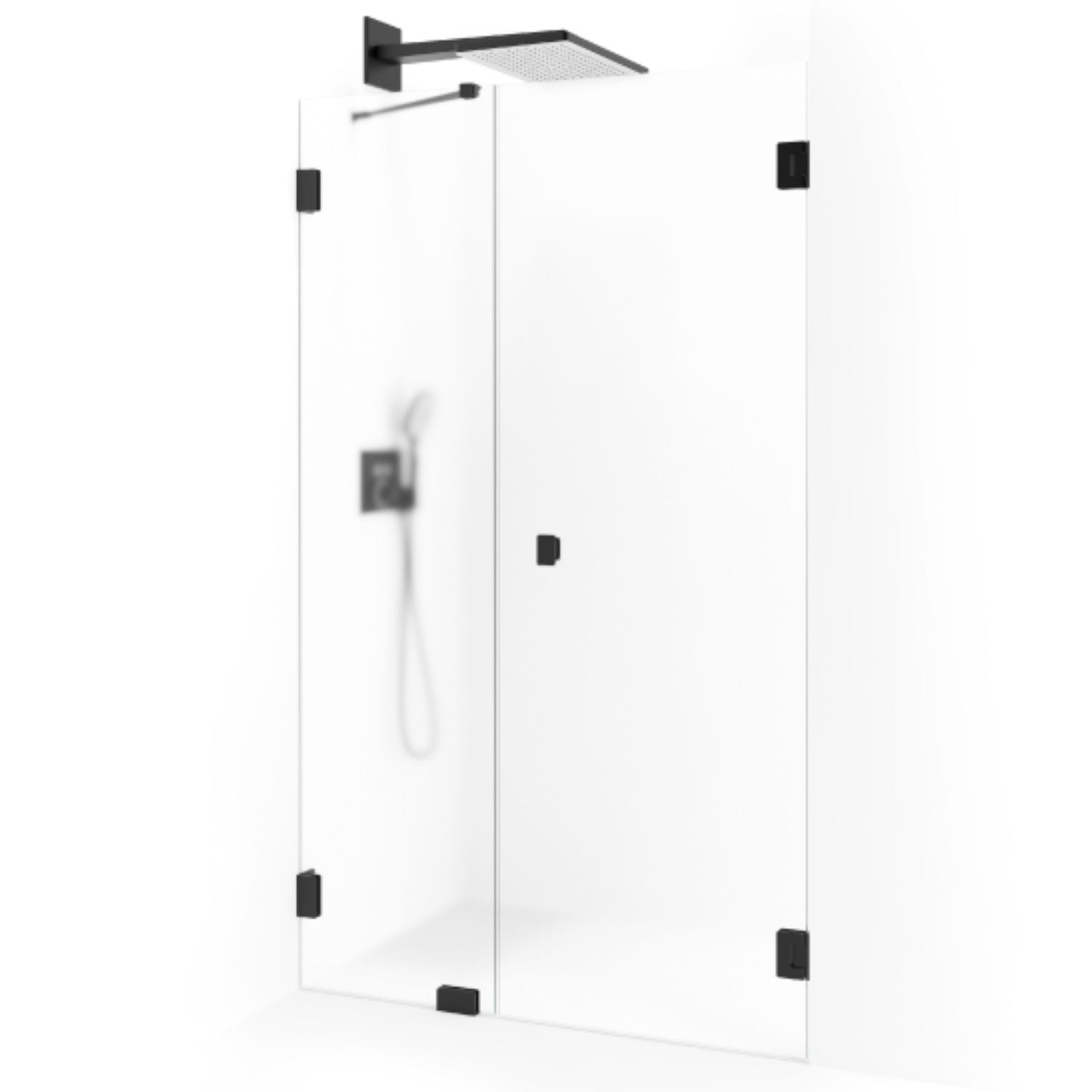 Macro Design Grace Nisjedusj Spesial 7 Svart matt / Briljant ice glass Macro Design Dusjvegg GRO-DSL7MSICSPC