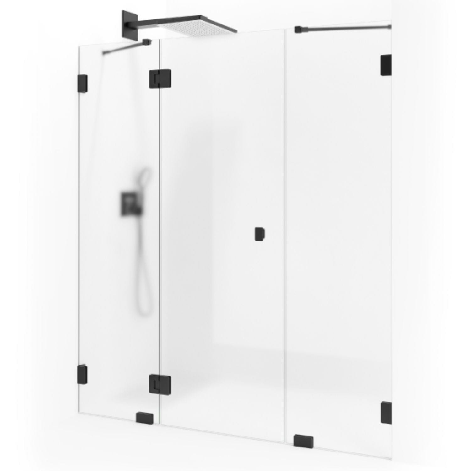 Macro Design Grace Nisjedusj Spesial 9 Svart matt / Briljant ice glass Macro Design Dusjnisje GRO-DSL9MSICSPC