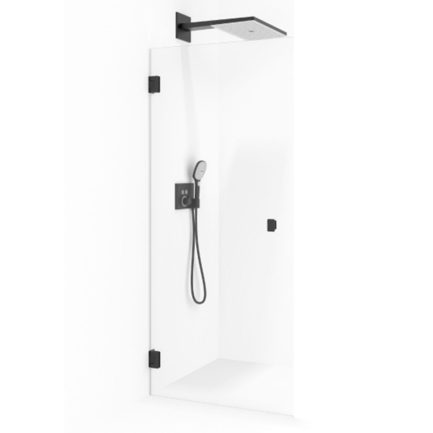 Macro Design GRACE Nisjedusj Svart matt / Klart glass Macro Design Dusjnisje GRO-DSLNMSSPCKL