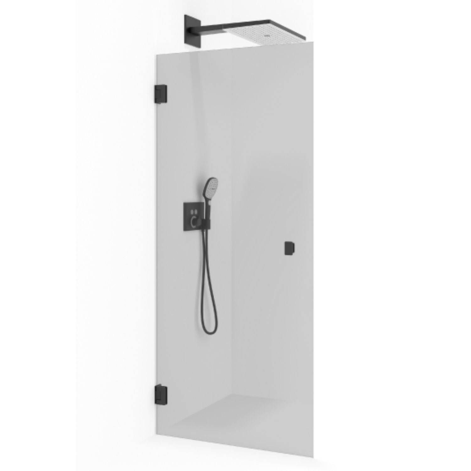 Macro Design GRACE Nisjedusj Svart matt / Tonet Glass Macro Design Dusjnisje GRO-DSLNMSSPCTO