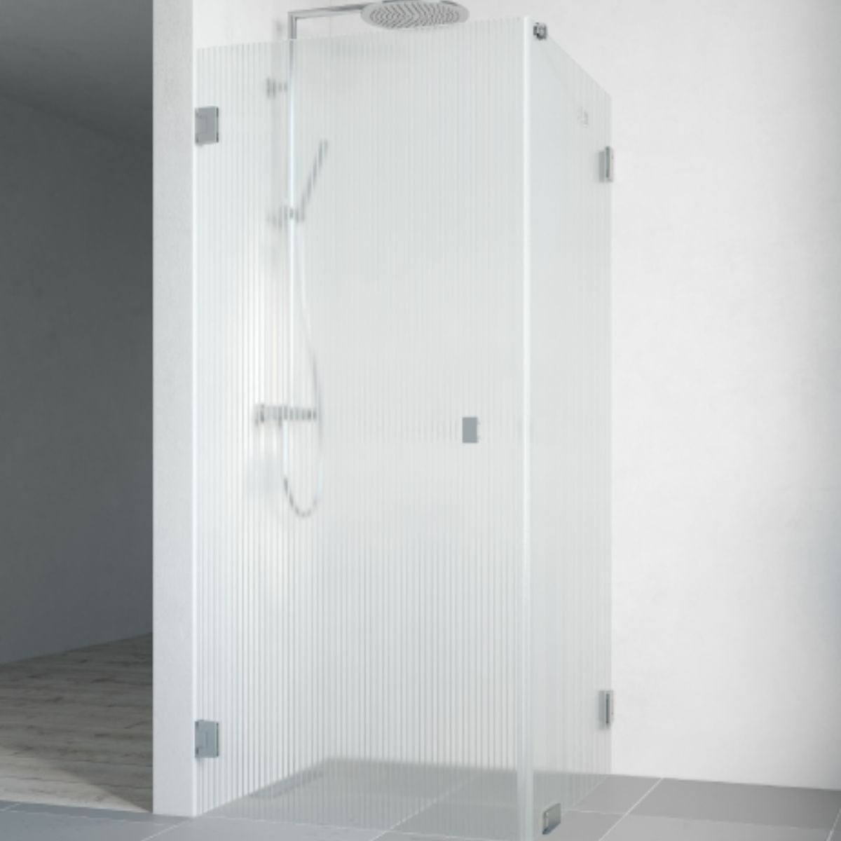 Macro Design Grace Swing Dusjhørne Kombi (dør+vegg) Briljant linjeglass Macro Design Dusjhjørne