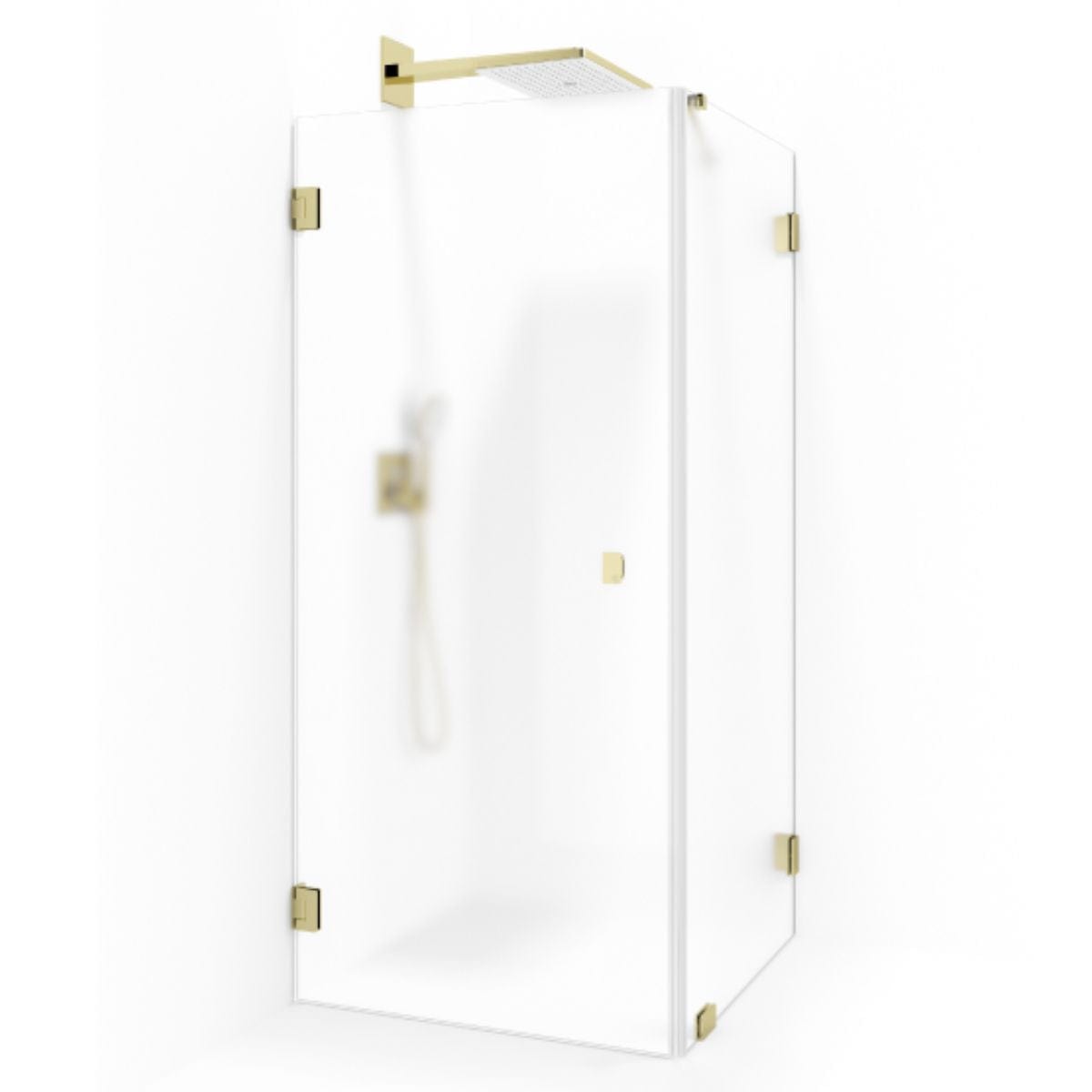 Macro Design Grace Swing Dusjhørne Kombi (dør+vegg) Gull / 70x70cm / Briljant ice Macro Design Dusjhjørne BUN-DSLWD77IC