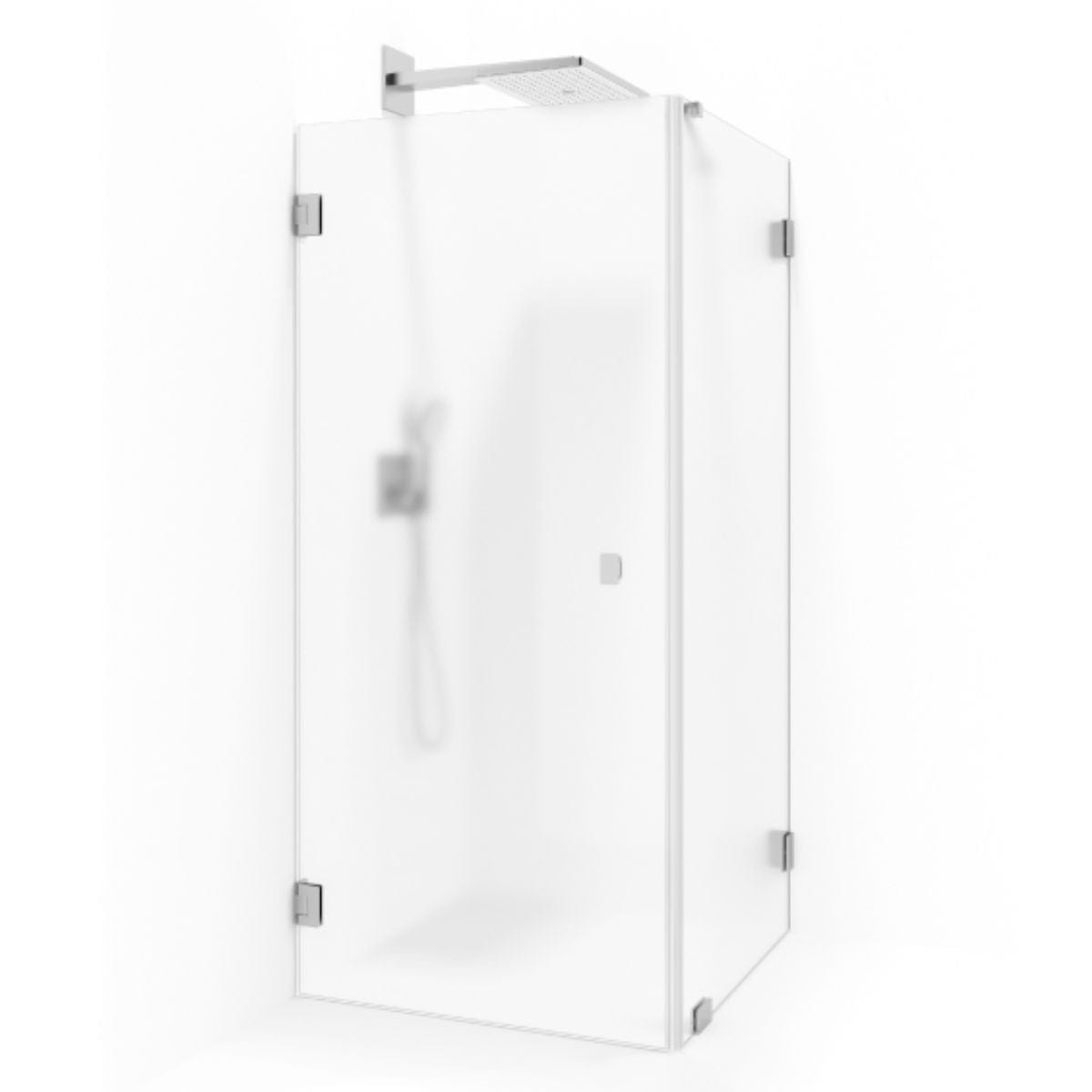 Macro Design Grace Swing Dusjhørne Kombi (dør+Vegg) Krom / 70x90cm Briljant ice Glass