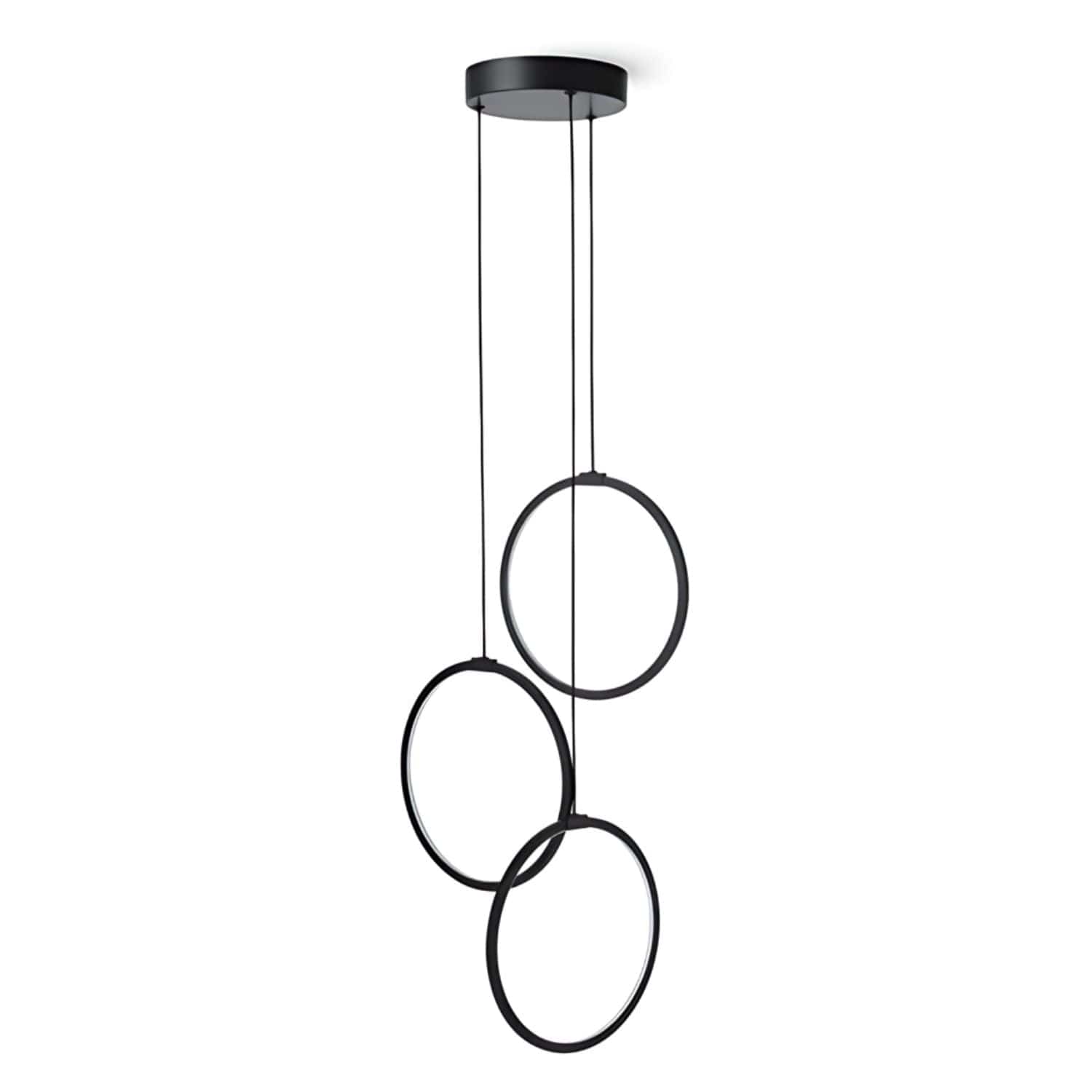 Macro Design HALO Takbelysning Svart matt / 3 ringer Macro Design Baderomsbelysning GRO-ITHAL30RSX3