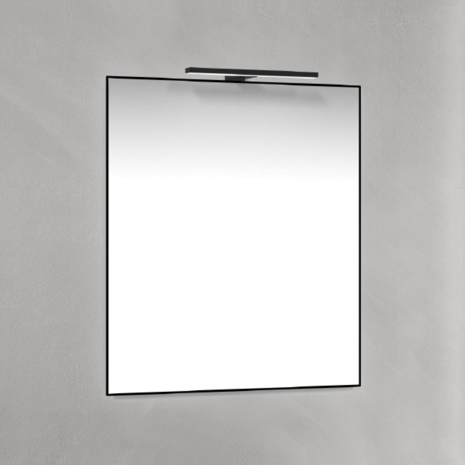 Macro Design Rammespeil T-belysning LED Svart / 60cm Macro Design Baderomsspeil BUN-IP6070SRSTL