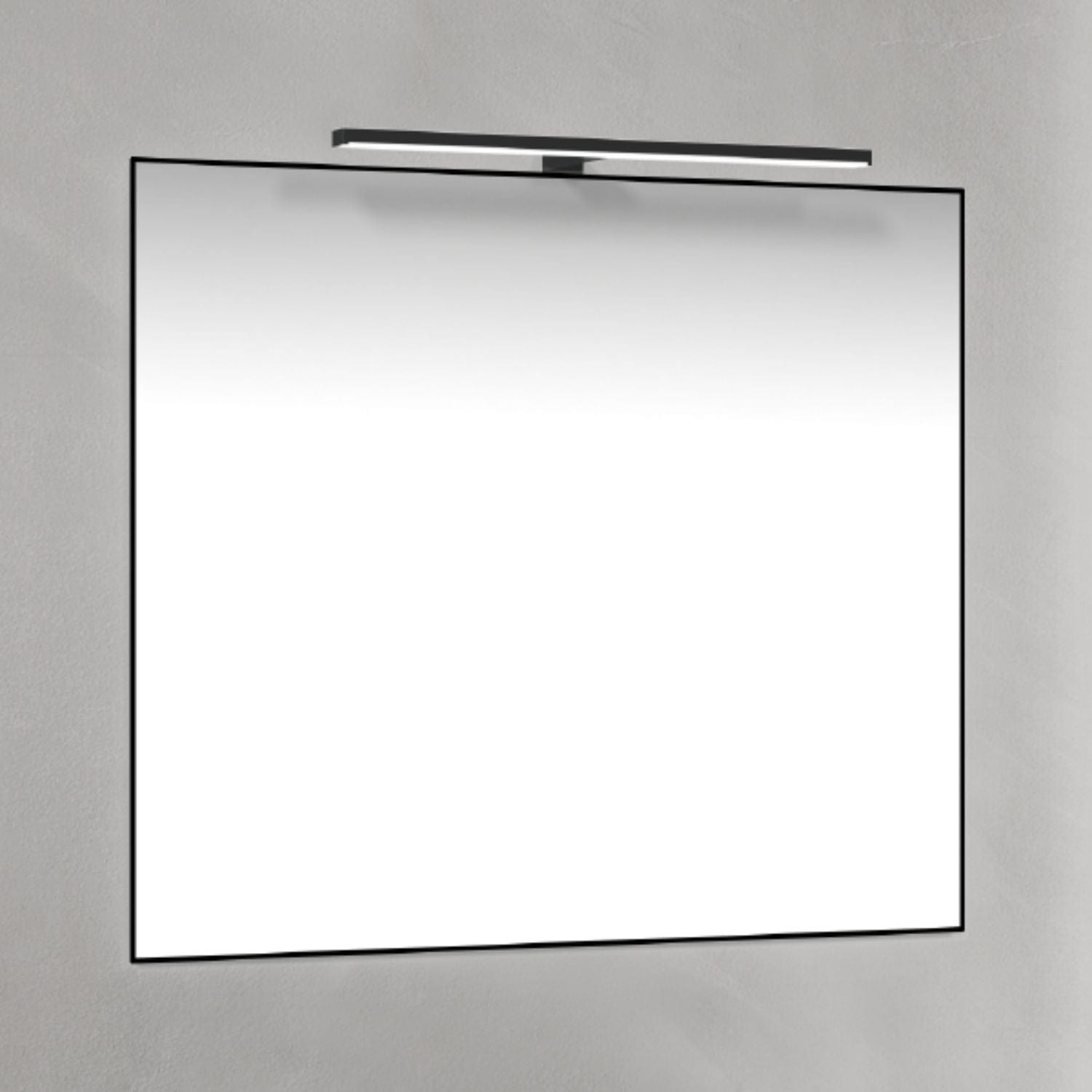 Macro Design Rammespeil T-belysning LED Svart / 80cm Macro Design Baderomsspeil BUN-IP8070SRSTL