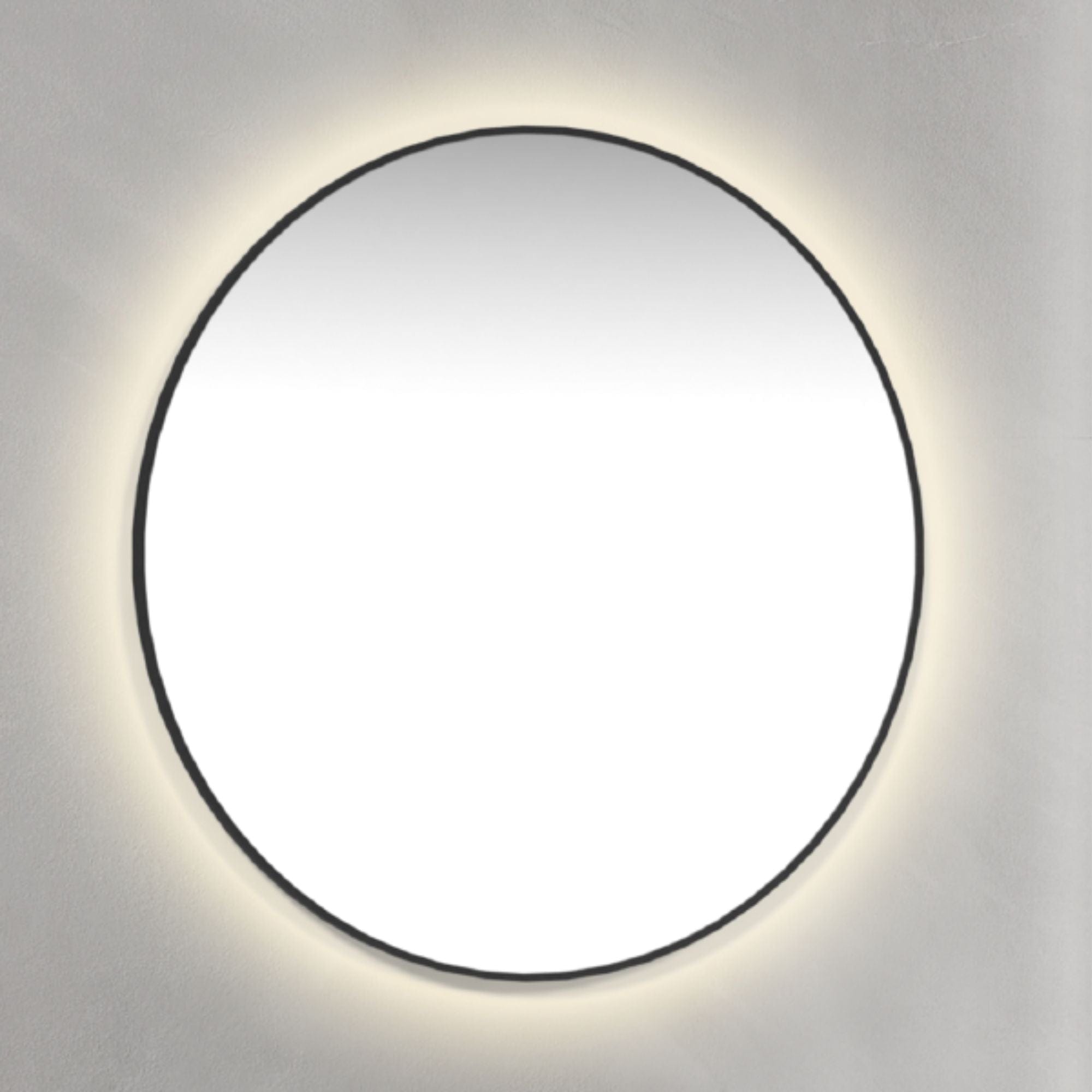 Macro Design Rundt Rammespeil - med ambilight Svart / 90cm Macro Design Baderomsspeil GRO-IPR90ASR