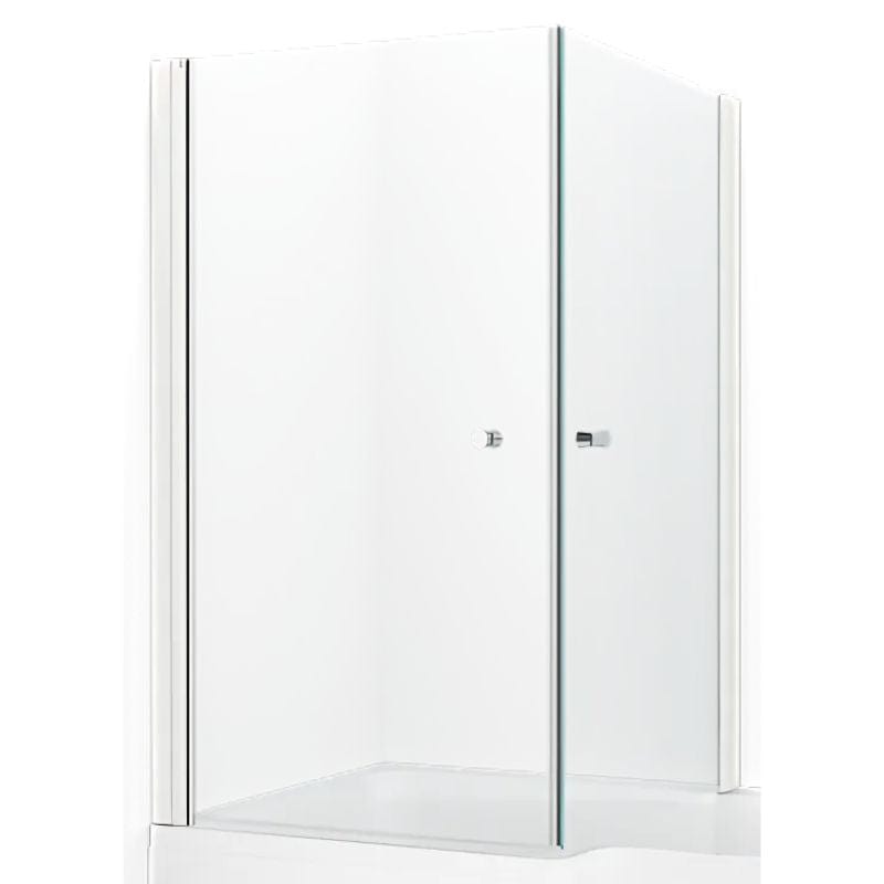 Macro Design SPIRIT Badekarvegg Hjørne Hvit / 83x83cm / Klart glass Macro Design Badekarvegg GRO-DBSH8383VKL