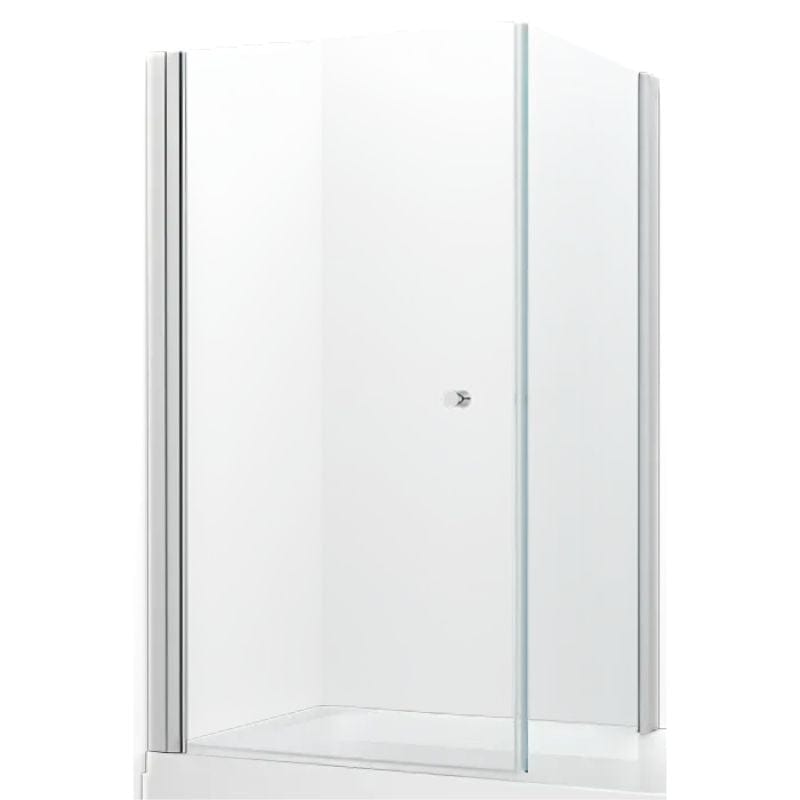 Macro Design SPIRIT Badekarvegg Hjørne Matt aluminium / 68x83cm / Klart glass Macro Design Badekarvegg GRO-DBSH6883NKL