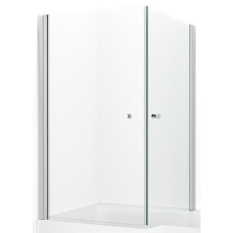 Macro Design SPIRIT Badekarvegg Hjørne Matt aluminium / 83x83cm / Klart glass Macro Design Badekarvegg GRO-DBSH8383NKL