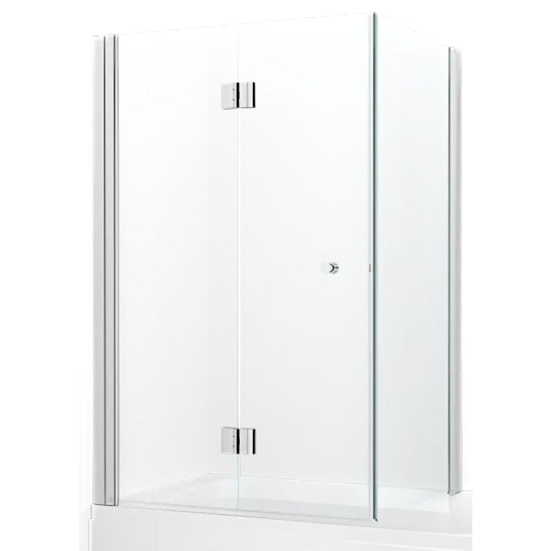 Macro Design SPIRIT Badekarvegg Vik Hjørne Matt aluminium / 68x93cm / Klart glass Macro Design Badekarvegg GRO-DBSK6893NKL