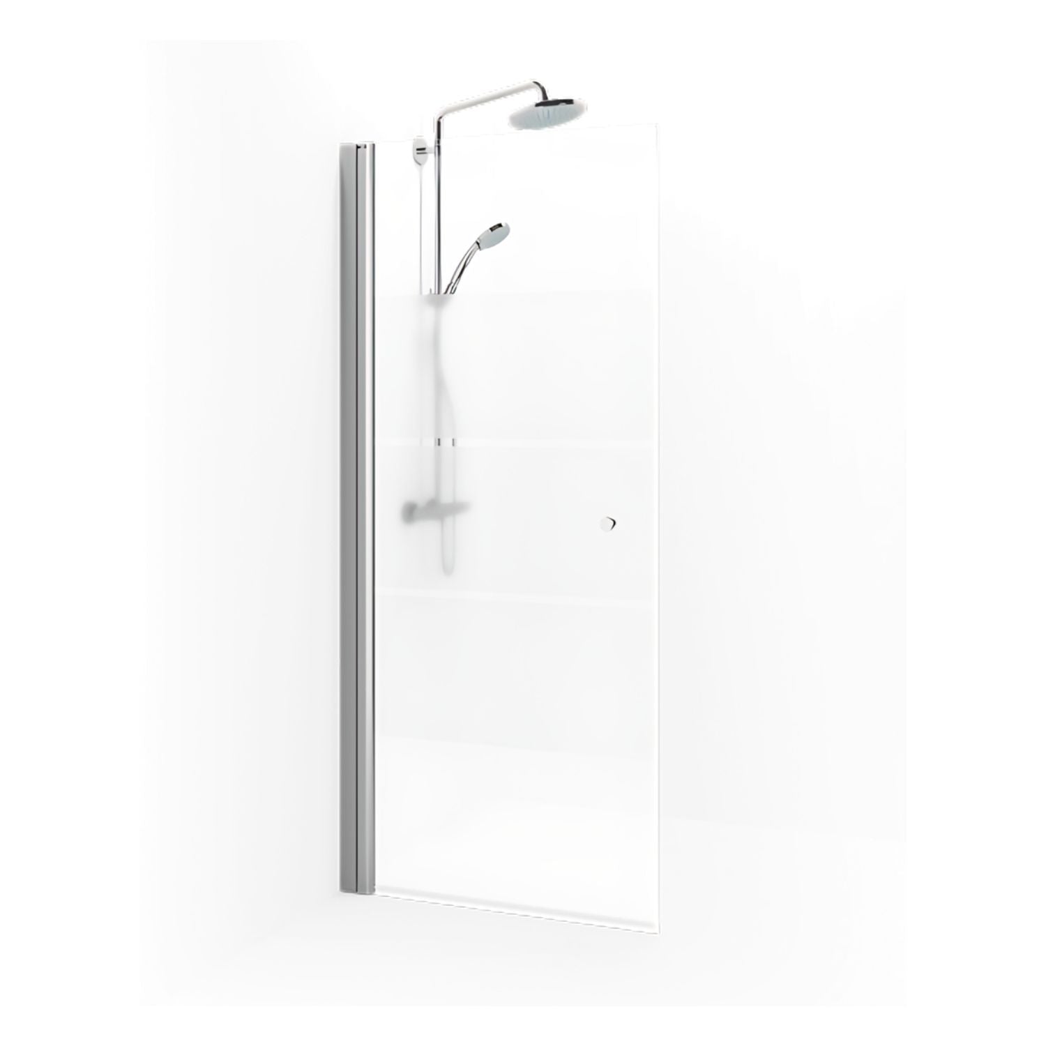 Macro Design SPIRIT Dusjdør Rett - med knott Krom / 67cm / Screen glass Macro Design Dusjdør BUN-DSSKG67KSC