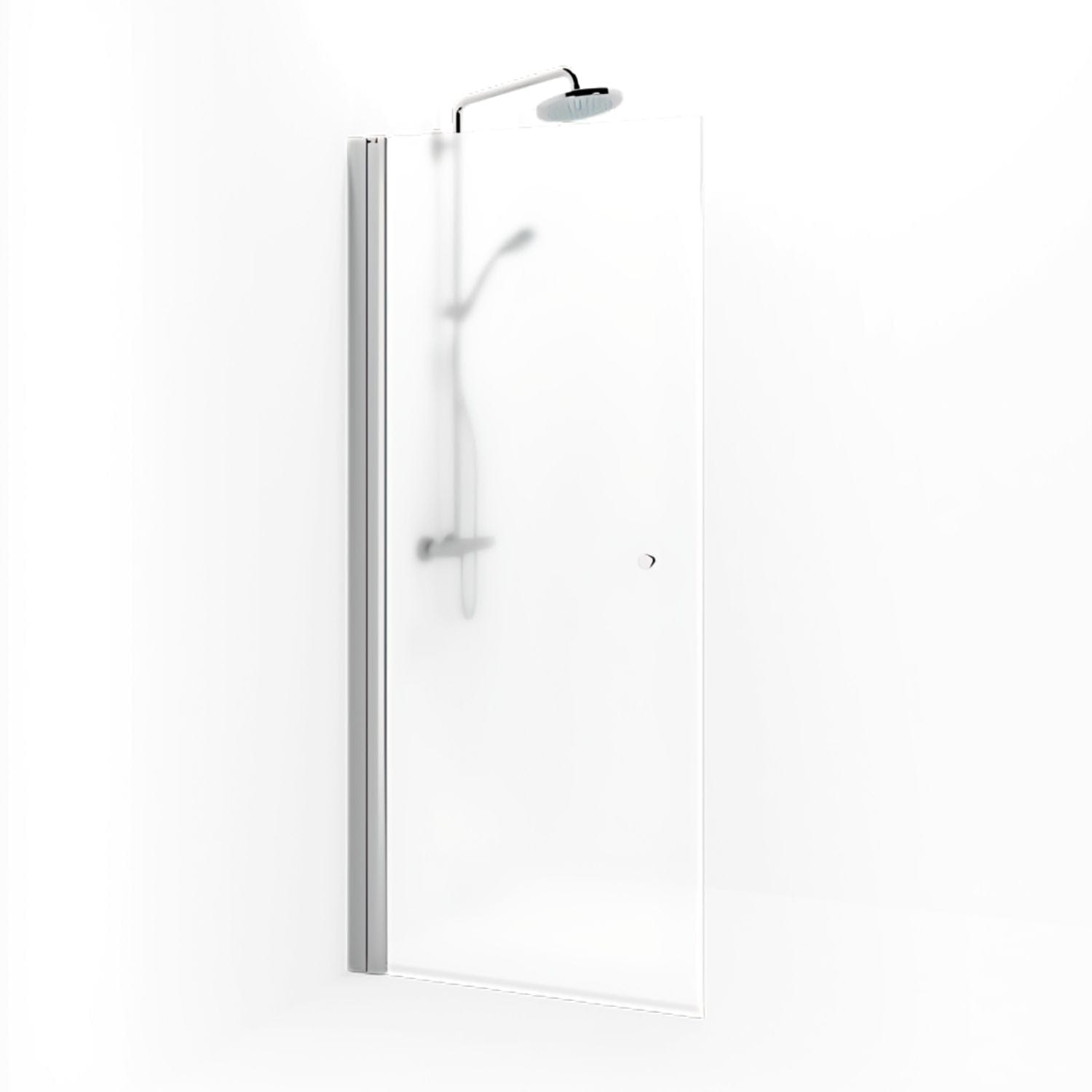 Macro Design SPIRIT Dusjdør Rett - med knott Matt aluminium / 67cm / Ice glass Macro Design Dusjdør BUN-DSSKN67KIC