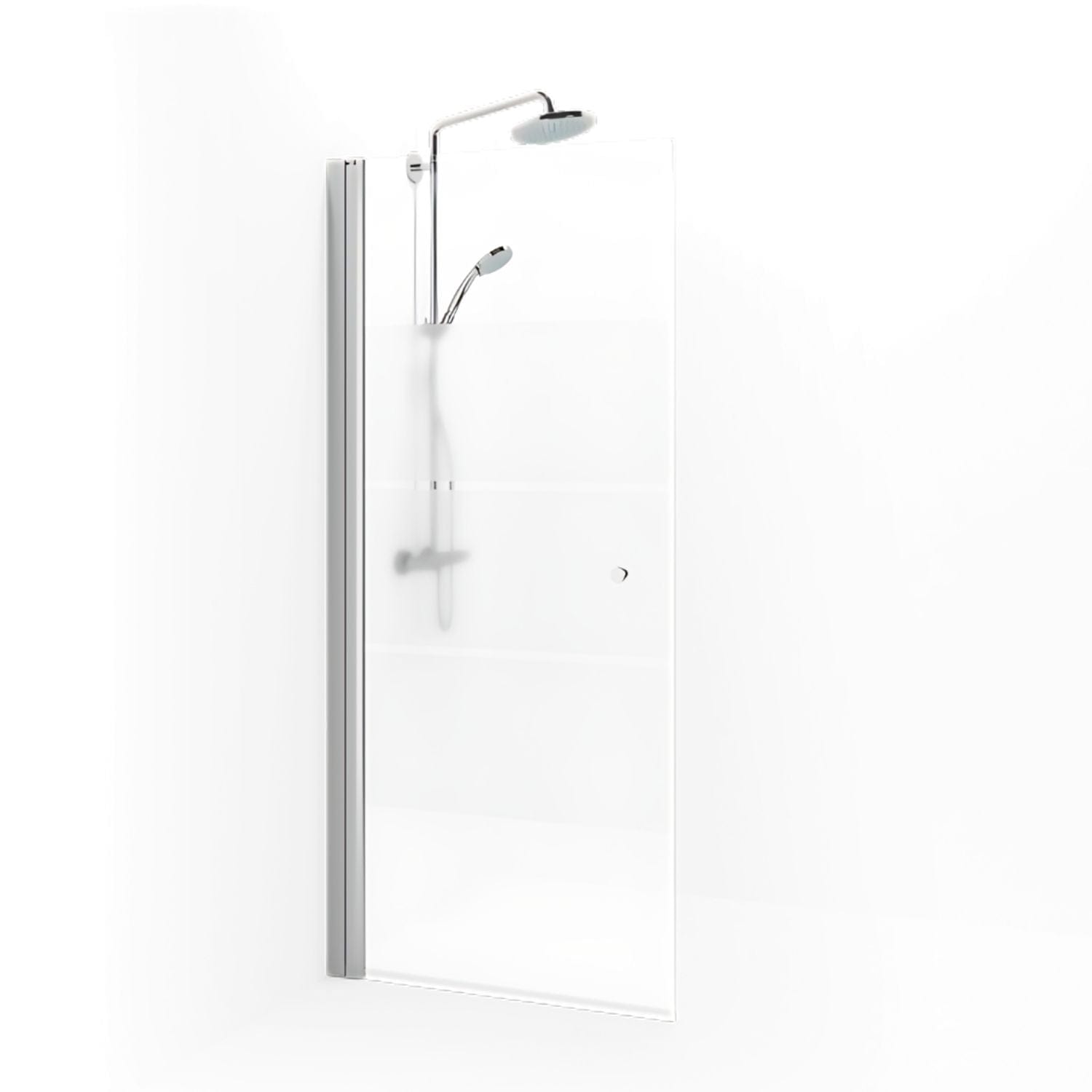 Macro Design SPIRIT Dusjdør Rett - med knott Matt aluminium / 67cm / Screen glass Macro Design Dusjdør BUN-DSSKN67KSC